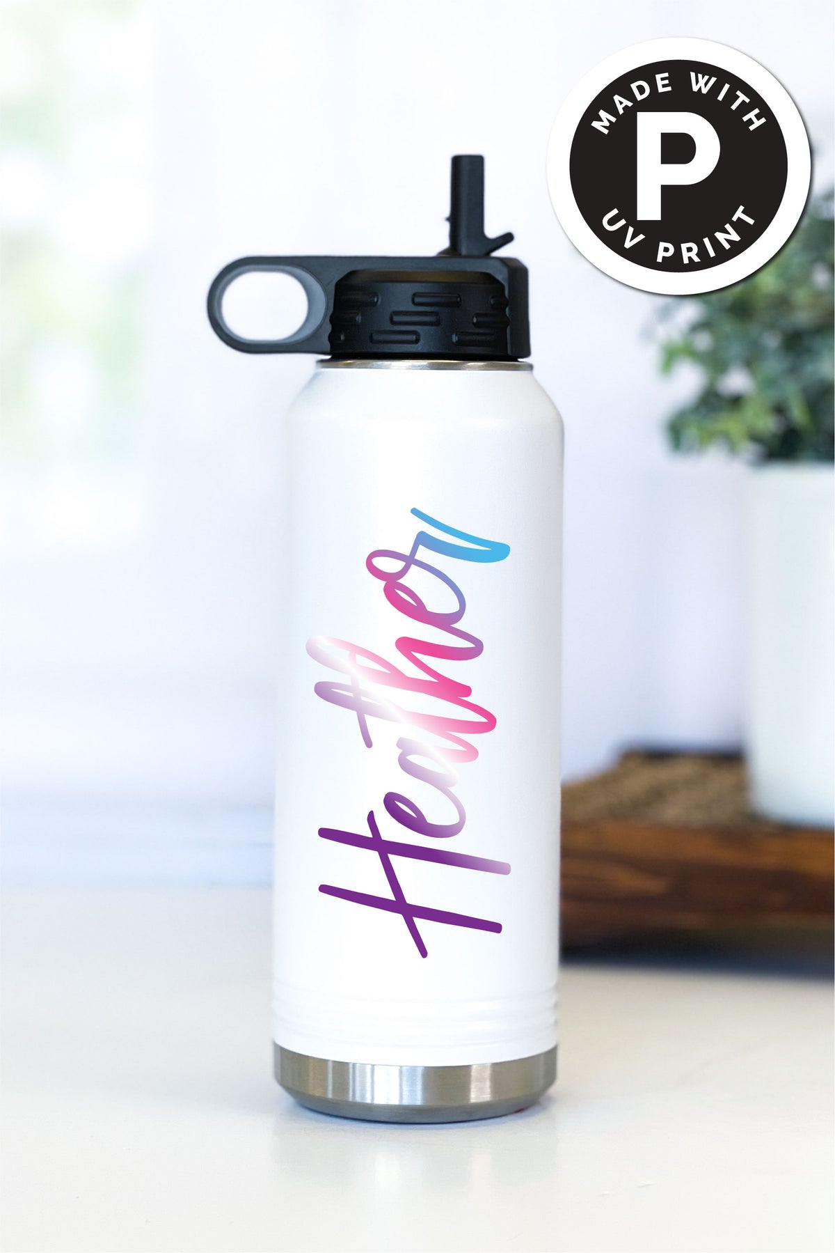 Large Personalized Water Bottles with Flip Top