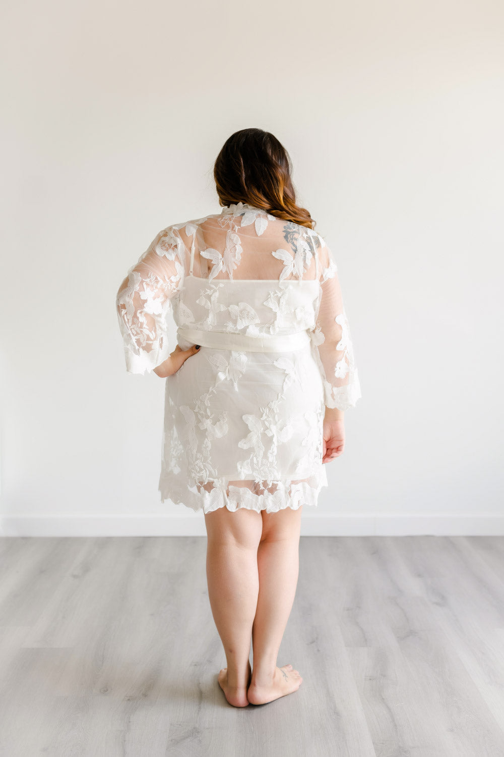 Sheer Lace Bridal Robe