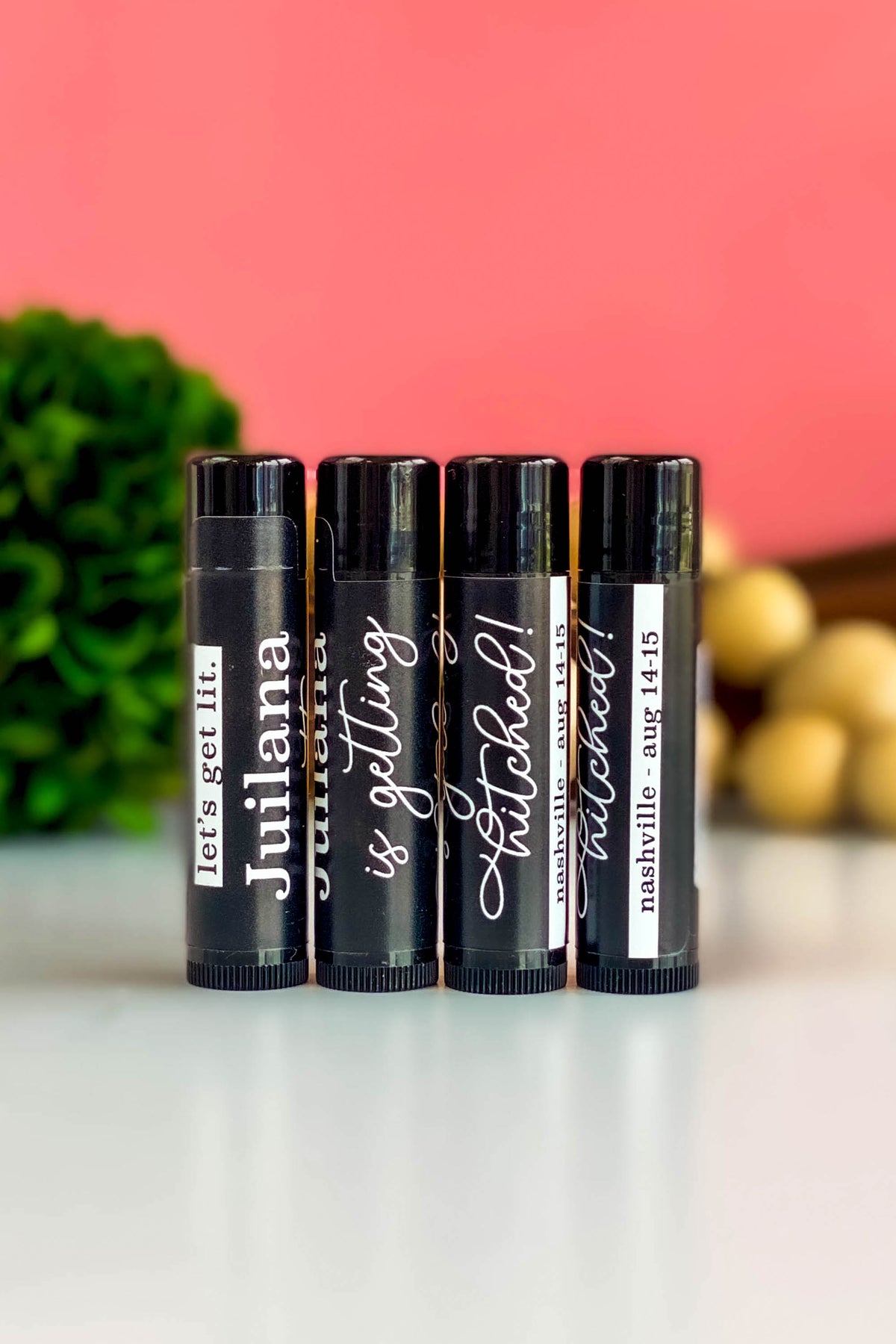 Bachelorette Lip Balm Favors - Getting Hitched