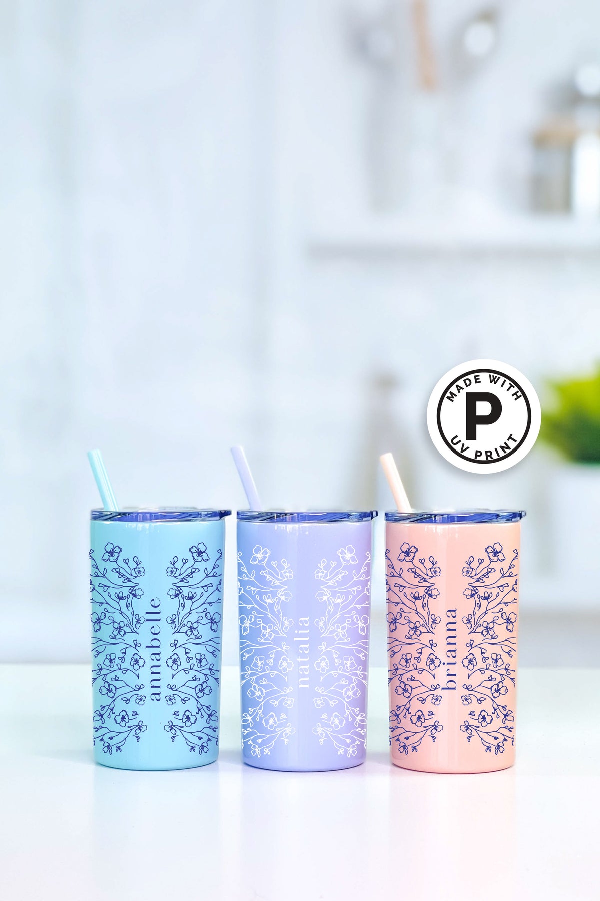 Small Bridal Party Tumblers - Cherry Blossom