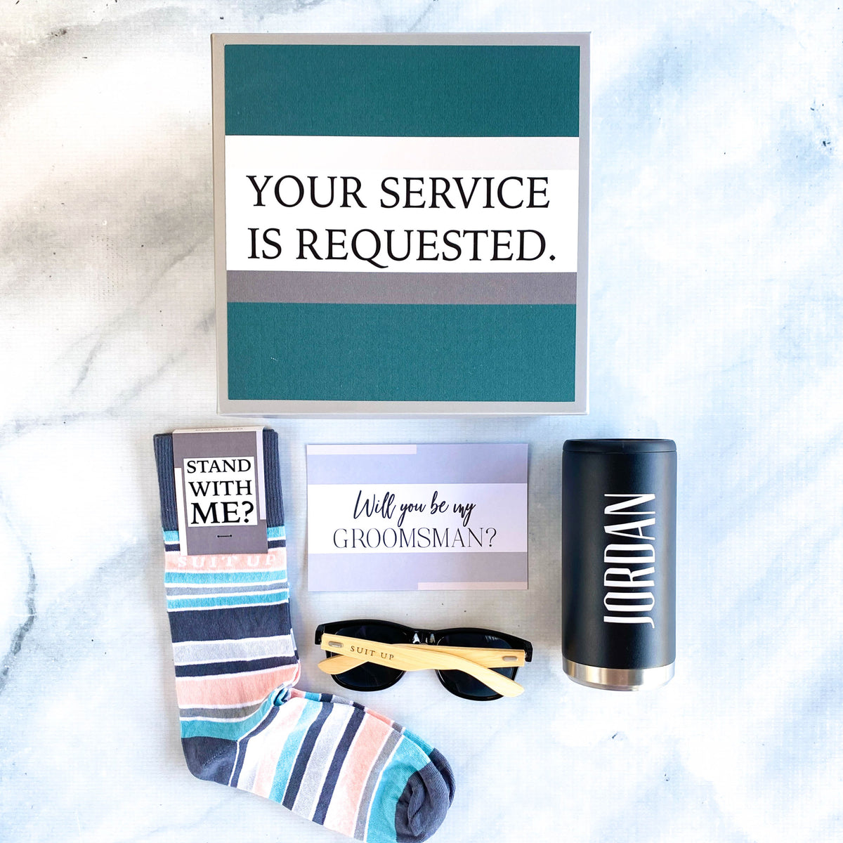 Groomsmen Proposal Box - Stainless Steel Tumbler - Your Service is Requested