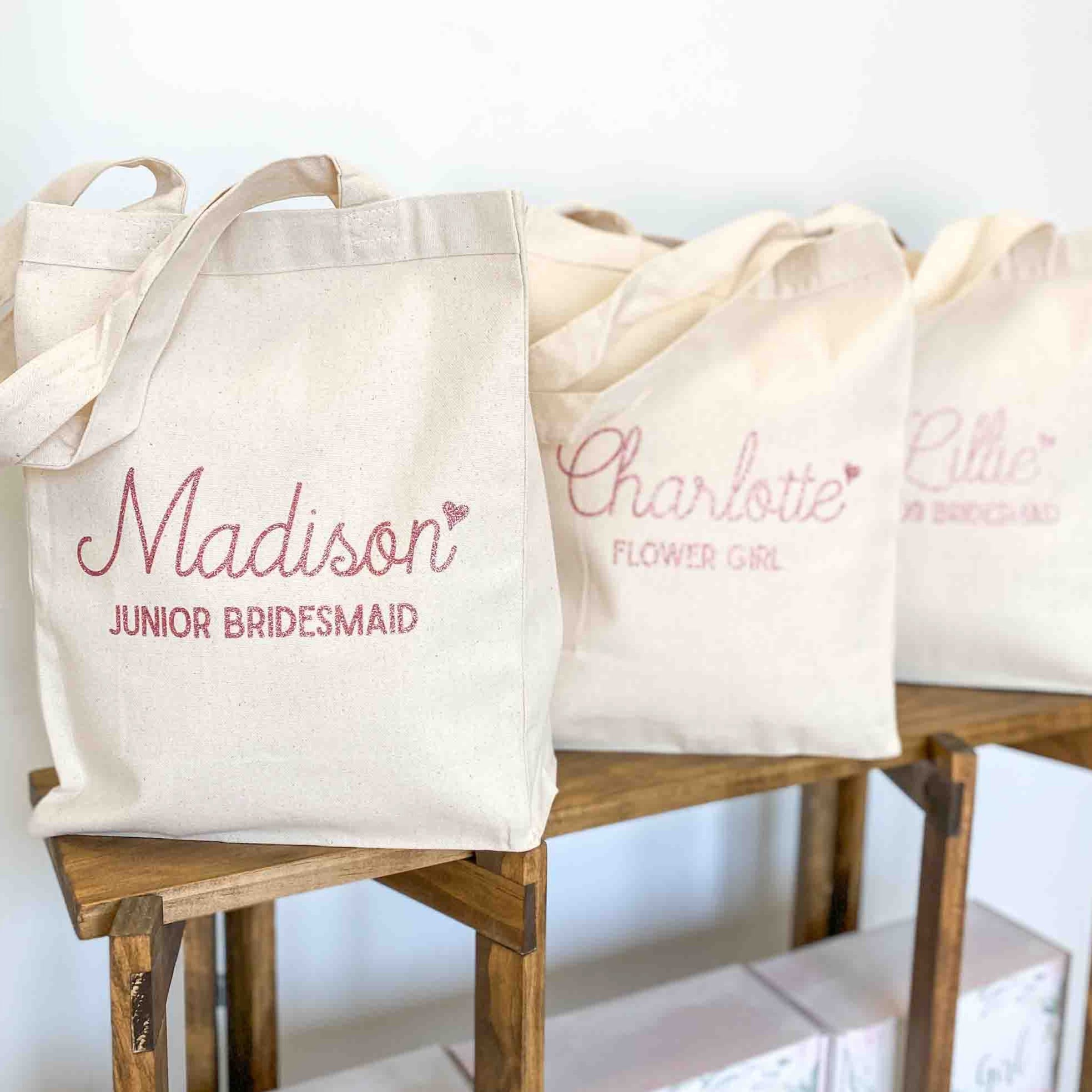 Classic Monogram Personalized Large Canvas Tote Bag