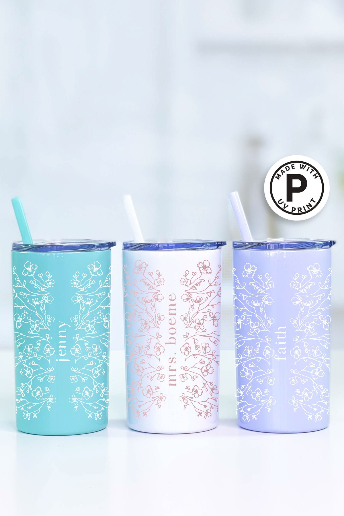 Small Bridal Party Tumblers - Cherry Blossom